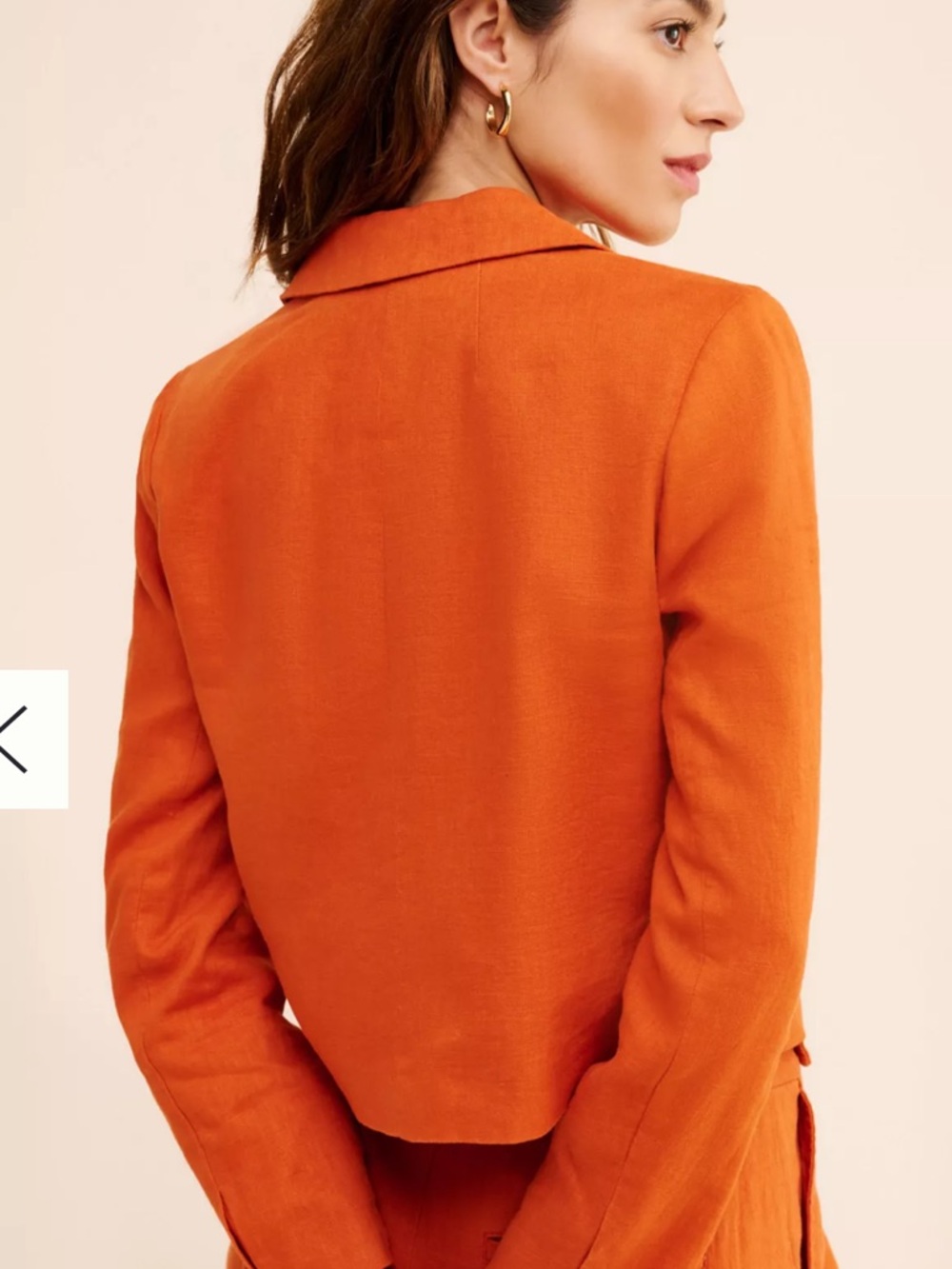 Women's Orange Cropped Blazer Jacket madewell medium - Picture 12 of 15